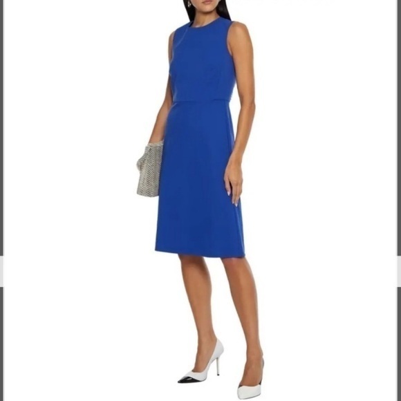 MaxMara Dresses & Skirts - MAX MARA Giara Sleeveless A-Line Stretch-Crepe Dress in Royal Blue Size 14
